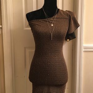 Off the shoulder mini club dress